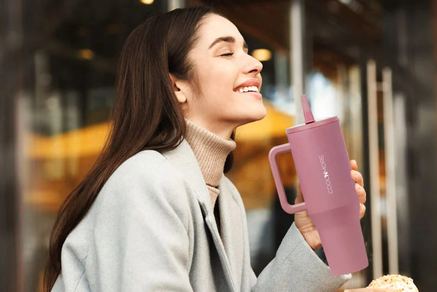 Ποτηρι θερμος με χερουλι coolnmore 1 λιτρο με καλαμακι