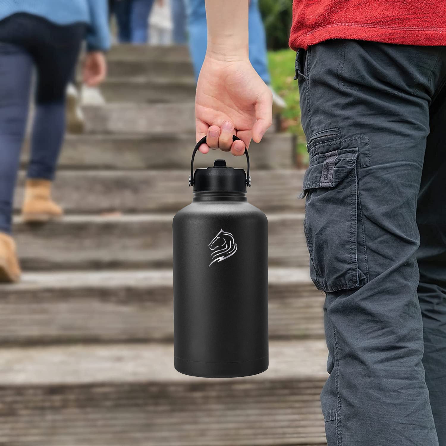 coolnmore θερμος παγουρι 2 λιτρα ανοξειδωτο με σετ αξεσουαρ, θερμος 2000ml, 2LT, 2L