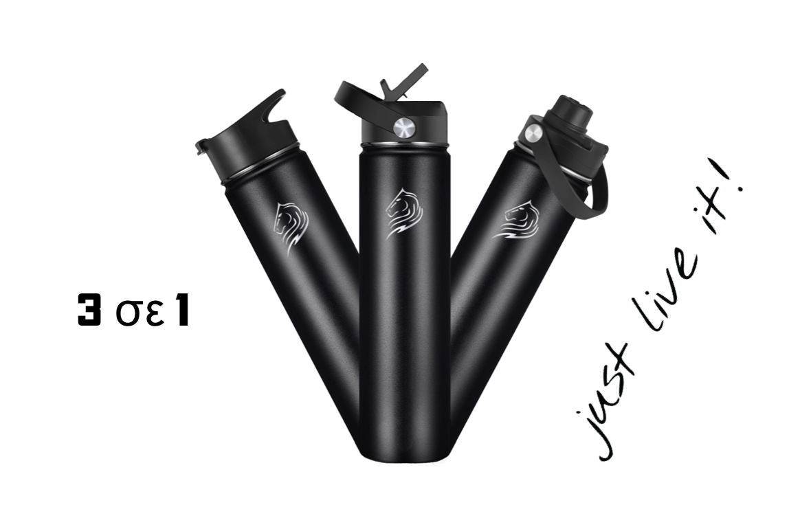 coolnmore θερμος μπουκαλια με 3 διαφορετικα καπακια απο 350ml εως 2000ml