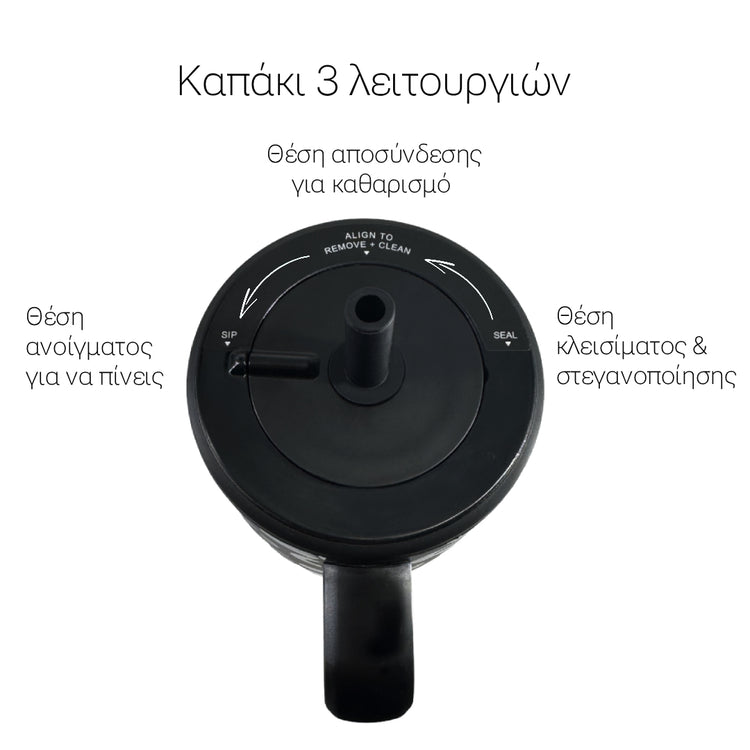 Coolnmore Aurora tumbler θερμος 1200ml με καλαμακι, Vogue series ion plated. καπακι περιστρεφομενο με 3 θεσεις για ανοιγμα, κλεισιμο και καθαρισμο