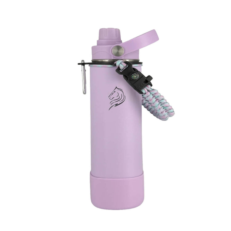 Coolnmore Lavender παγουρι θερμος νερου 750ml. Purple water bottle with a handle on a white background