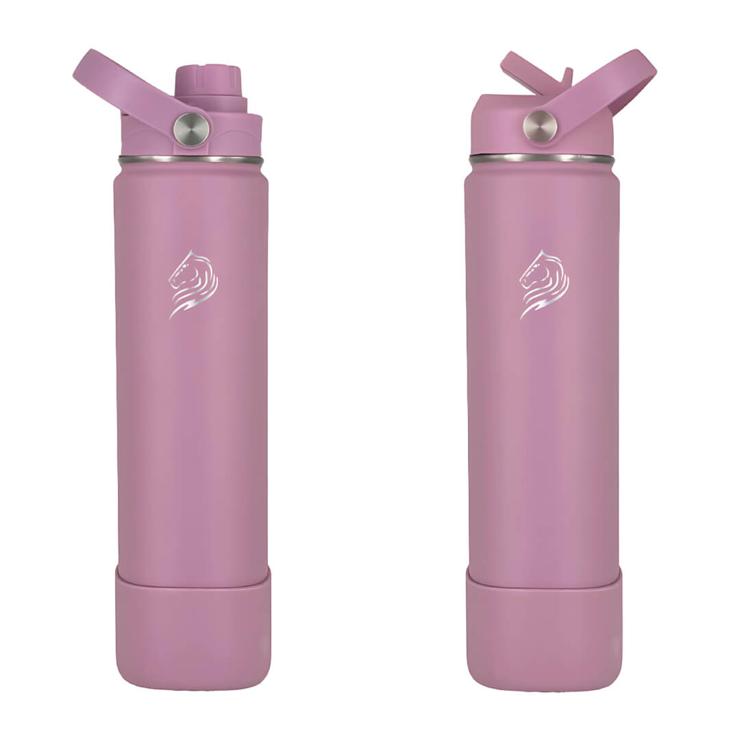 Coolnmore Vespera θερμος νερου ανοξειδωτο παγουρι θερμος 750ml. Two purple water bottles with purple lids on a white background