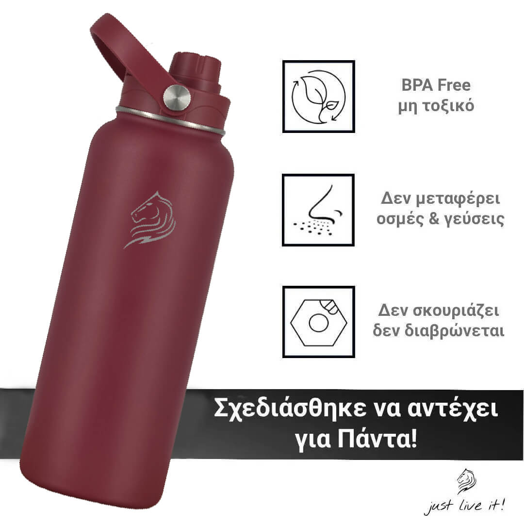 Coolnmore Vibe Θερμός 1 Λίτρο | Παγούρι Θερμός με Καλαμάκι 1lt