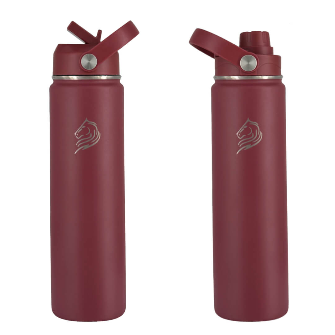 coolnmore θερμος νερου Vibe 750ml παγουρι θερμος. Two red water bottles with a logo on a white background