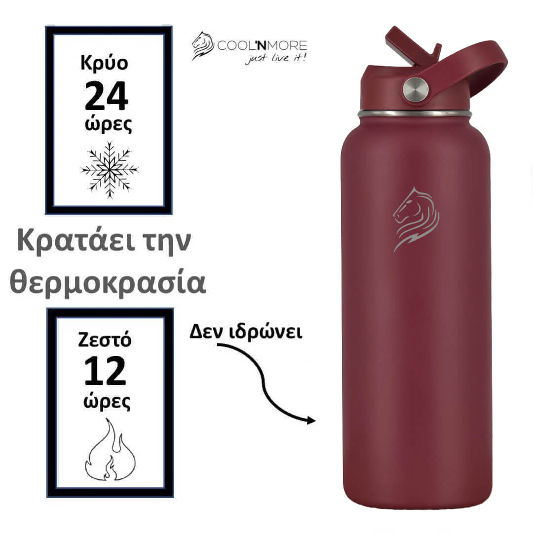 Coolnmore Vibe Θερμός 1 Λίτρο | Παγούρι Θερμός με Καλαμάκι 1lt