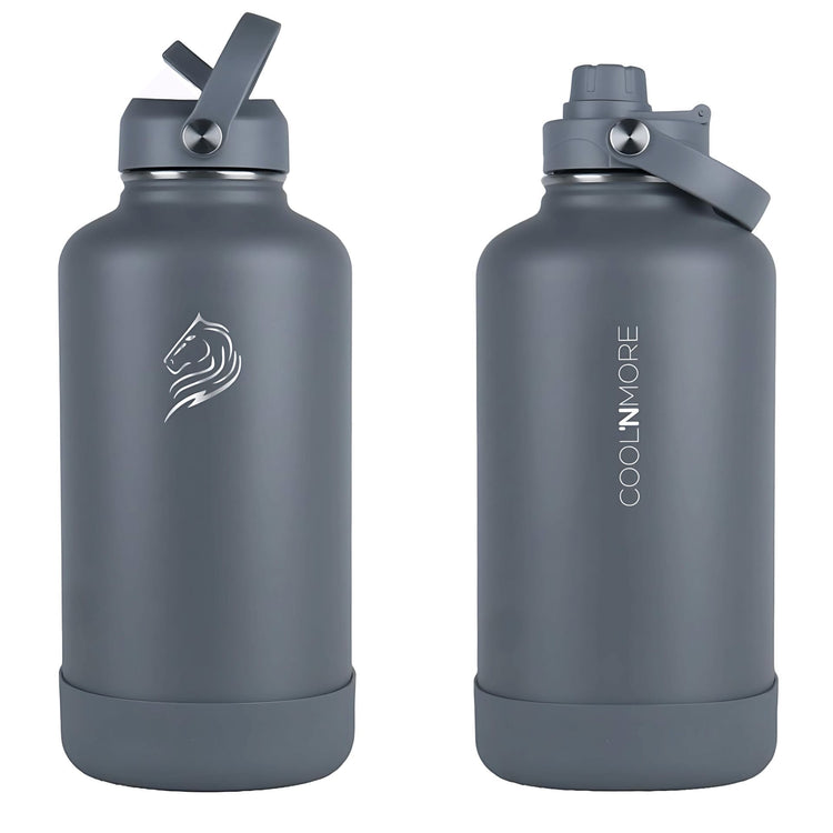 coolnmore lava grey θερμος 2 λιτρα, με 2 διαφορετικα καπακια