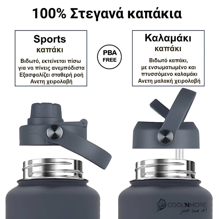 coolnmore lava grey 2LT με 2 διαφορετικά καπάκια στεγανα 100%