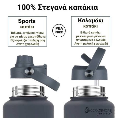 Coolnmore Lava Grey παγούρι θερμός 750ml με καλαμάκι και 7 αξεσουάρ