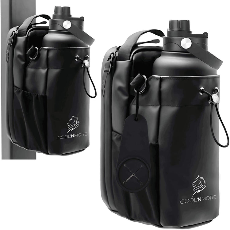 Μαγνητική τσάντα γυμναστηρίου CoolnMore GymBuddy με θήκη μπουκαλιού σε μαύρο χρώμα.