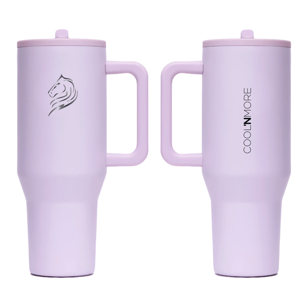 Coolnmore θερμος ποτηρι με χερουλι και 100% στεγανο καπακι και αναδιπλουμενο καλαμακι, χρωμα Iris Purple