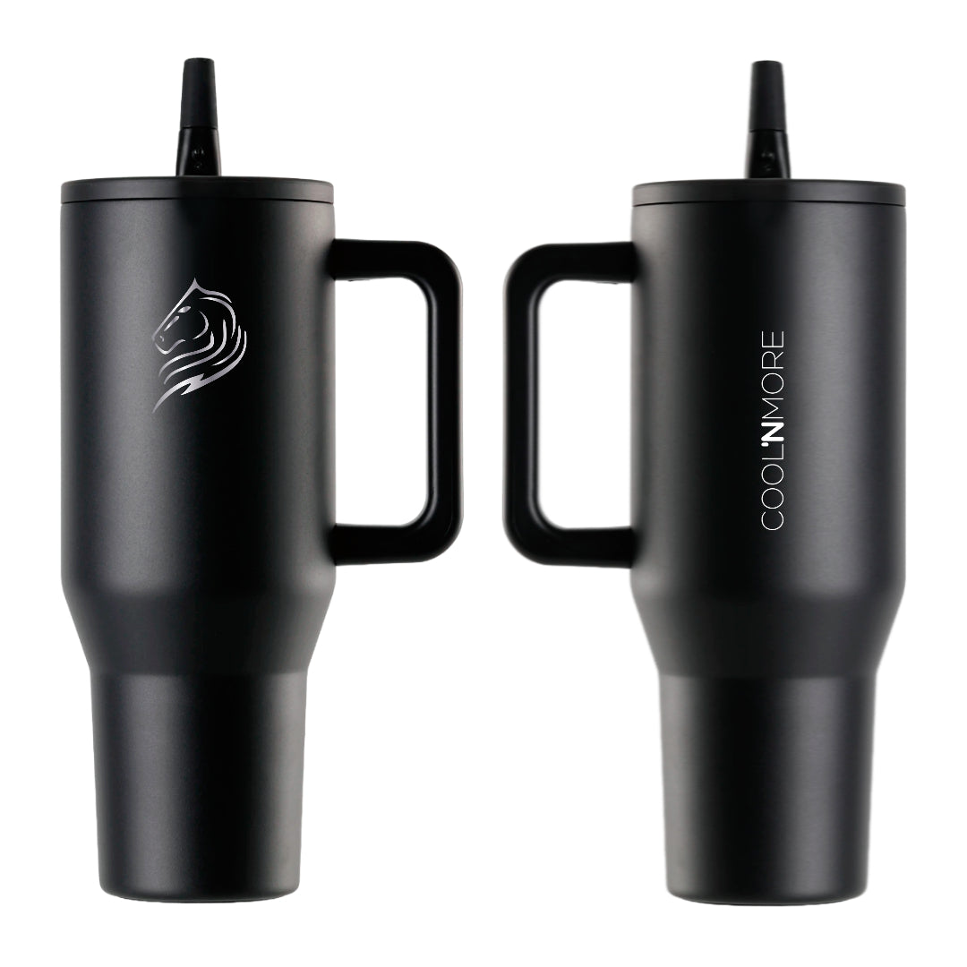 Coolnmore θερμος ποτηρι με χερουλι και 100% στεγανο καπακι χρωμα obsidian black