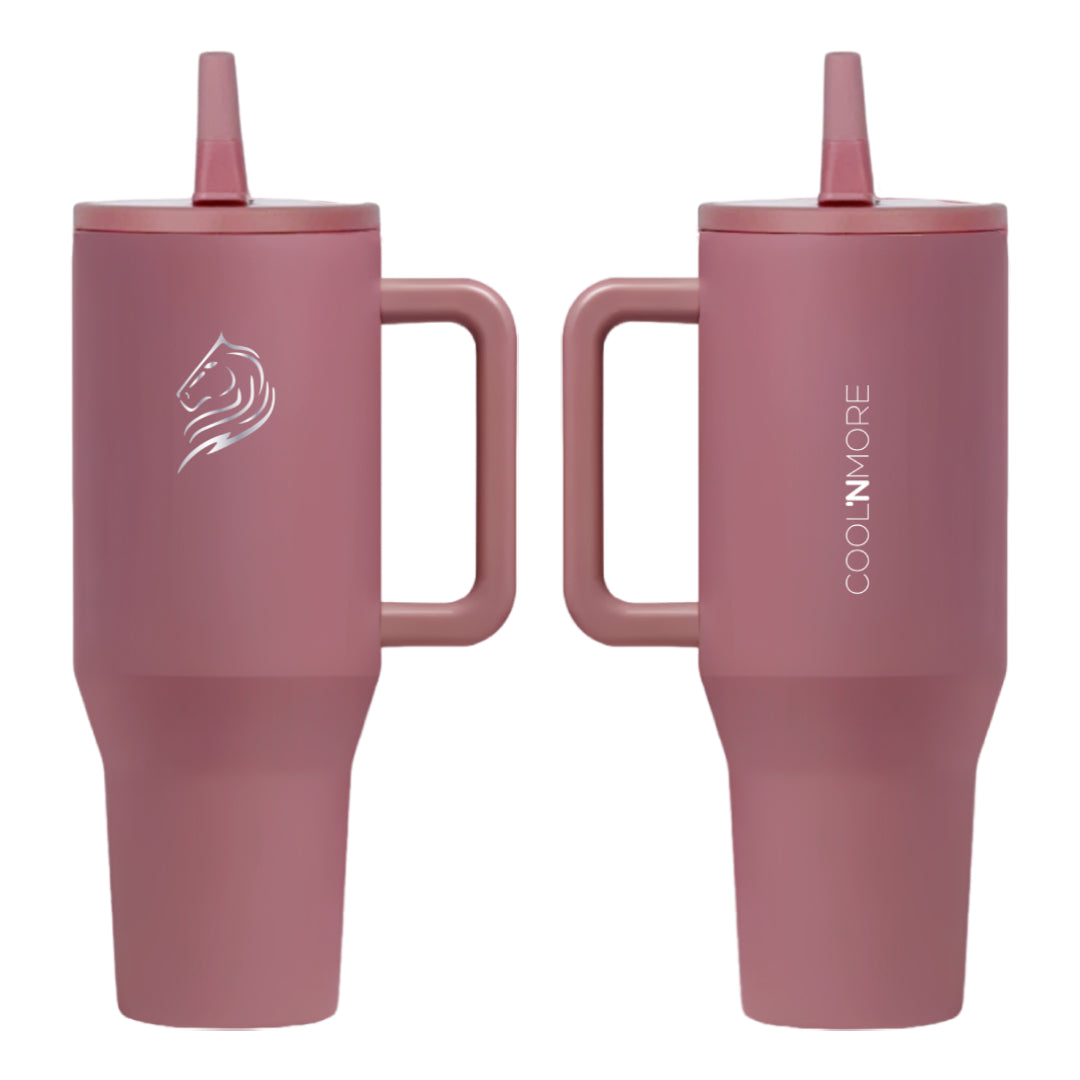 Coolnmore θερμος ποτηρι με χερουλι και 100% στεγανο καπακι χρωμα Smoke Pink