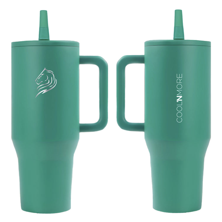 Coolnmore Emerald green θερμος ποτηρι με χερουλι  και πτυσσομενο καλαμακι 