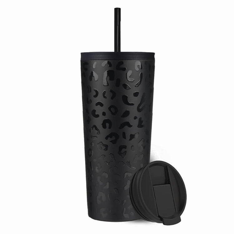Coolnmore Black leopard tumbler ποτηρι θερμος καφε