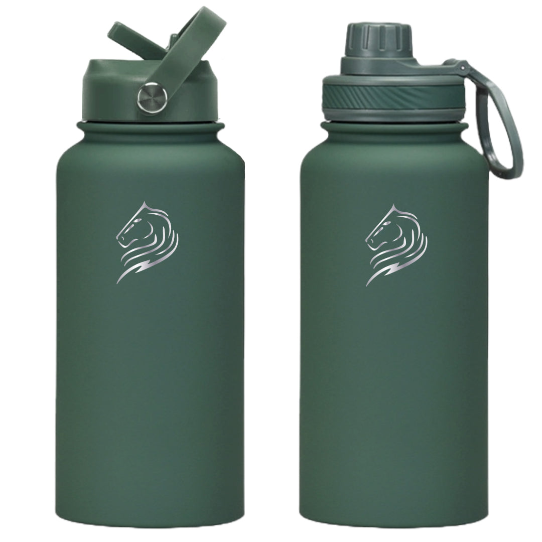 coolnmore Moss Green παγουρι θερμος ανοξειδωτο με καπάκι καλαμακι και sports καπακι 650ml πράσινο ματ