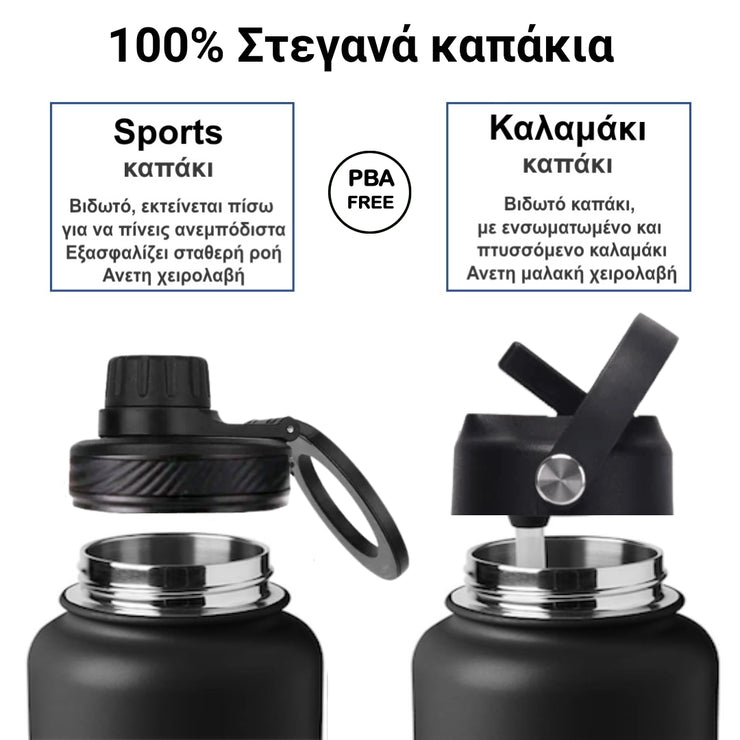 coolnmore Jet Black θερμος καφε νερου 1000ml μαύρο ματ πολλοί λάτρεις του νερού αναφέρουν ότι βλέποντας το καπάκι με το καλαμάκι τους υπενθυμίζει ότι είναι ώρα για ξαναγέμισμα. Το sports μαγνητικο καπάκι καθιστά εύκολο να πίνετε γουλιές με σταθερή ροή όλη την ημέρα χωρίς να διακόψετε τον ρυθμό σας