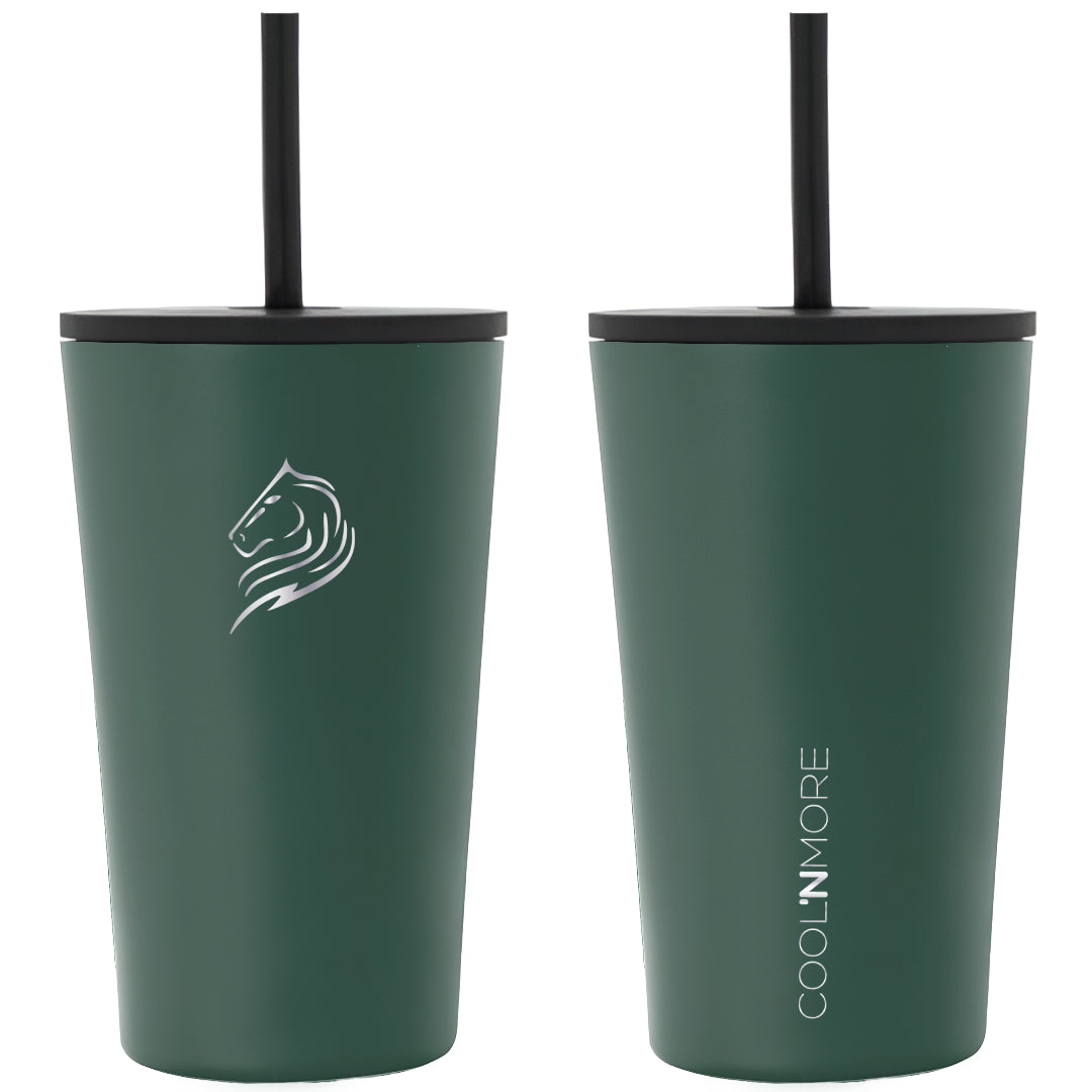 Coolnmore θερμος καφε ποτηρι με καλαμακι ανοξειδωτο 350ml Army Green, με 2 στεγανα καπακια, τα καλυτερα θερμος για καφέ, ασφαλη θερμος για παιδια