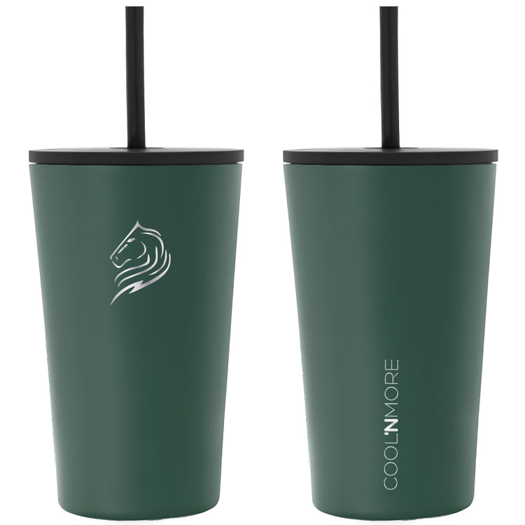 Coolnmore θερμος καφε ποτηρι με καλαμακι ανοξειδωτο 350ml Army Green, με 2 στεγανα καπακια, τα καλυτερα θερμος για καφέ, ασφαλη θερμος για παιδια