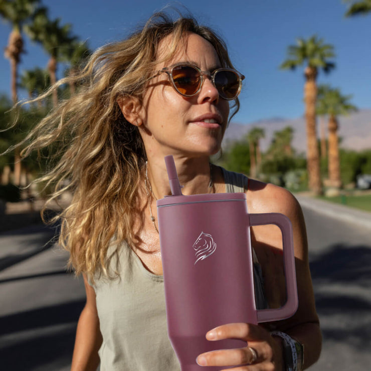 Coolnmore Cranberry Tumbler ποτήρι θερμός με Λαβή και καλαμάκι 1LT