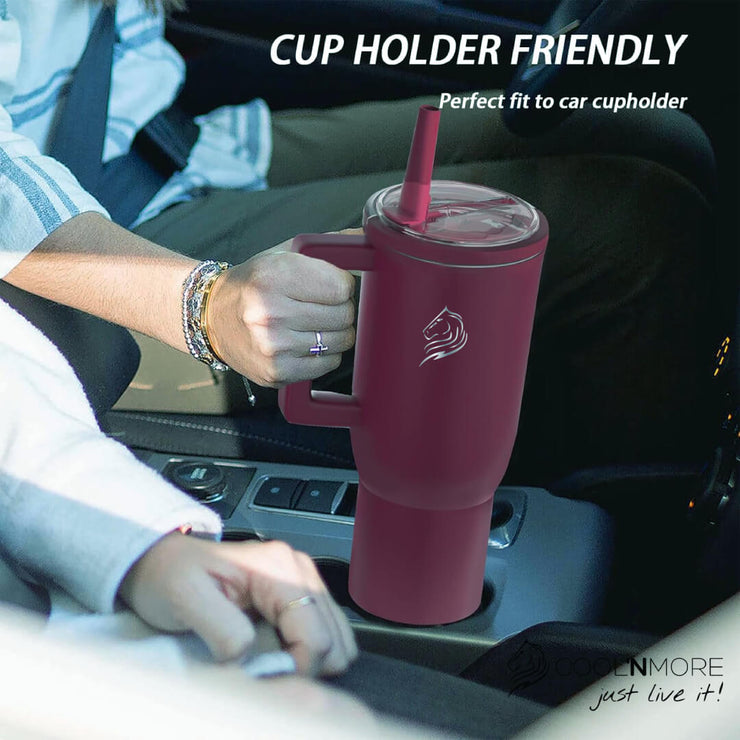 Coolnmore Cranberry Tumbler ποτήρι θερμός με Λαβή και καλαμάκι 1LT