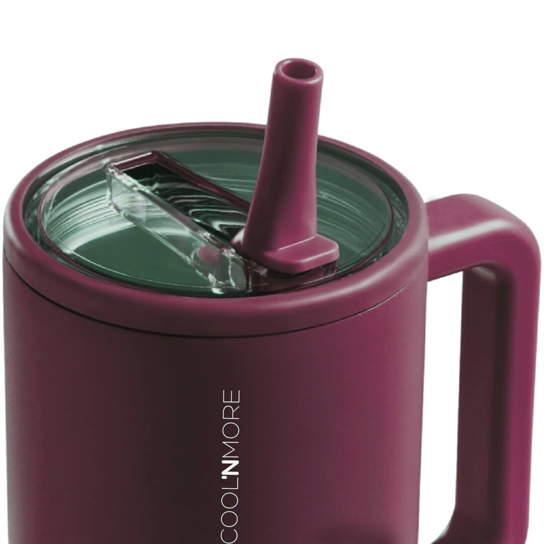 Coolnmore Cranberry Tumbler ποτήρι θερμός με Λαβή και καλαμάκι 1LT