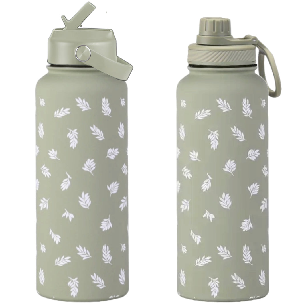 coolnmore Fern Green παγουρι θερμος ανοξειδωτο με καπάκι καλαμακι και sports καπακι 1000ml πράσινο ματ