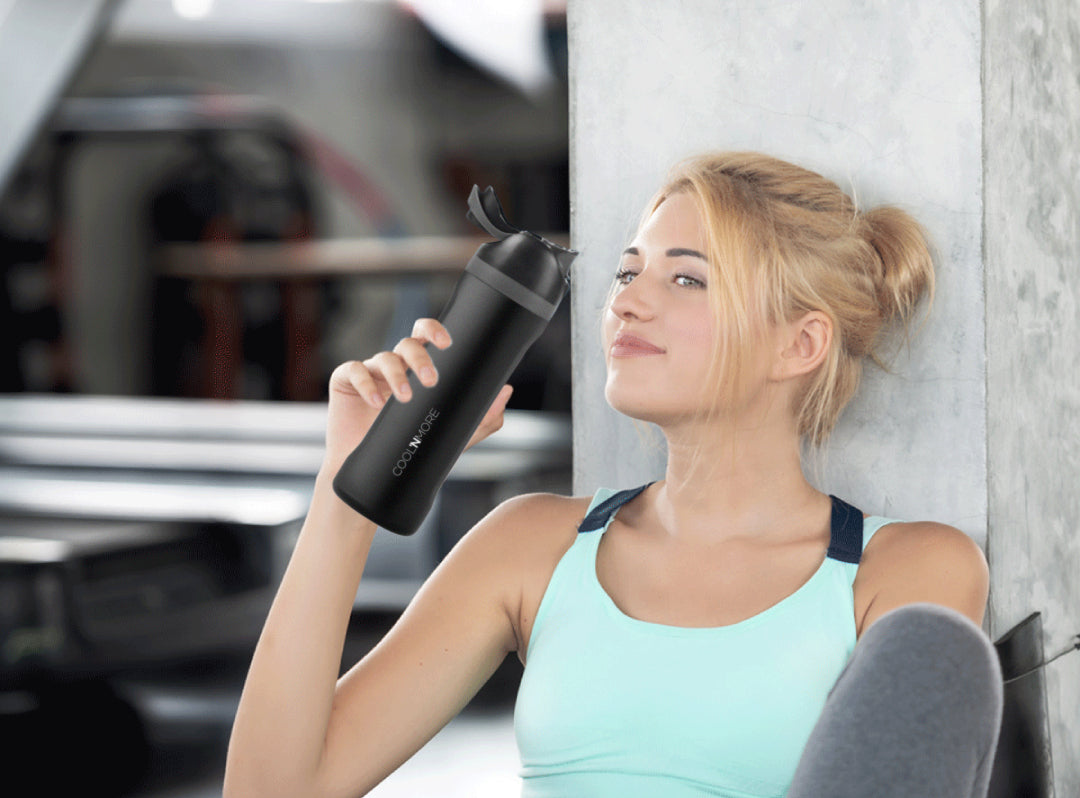 Coolnmore HydroMax παγουρι θερμος  με  καλαμακι, 500ml  και με 2 σε 1 100%  στεγανο καπακι , ανοξειδωτο μπουκαλι θερμος, χρωμα μαυρο, θερμος νερου