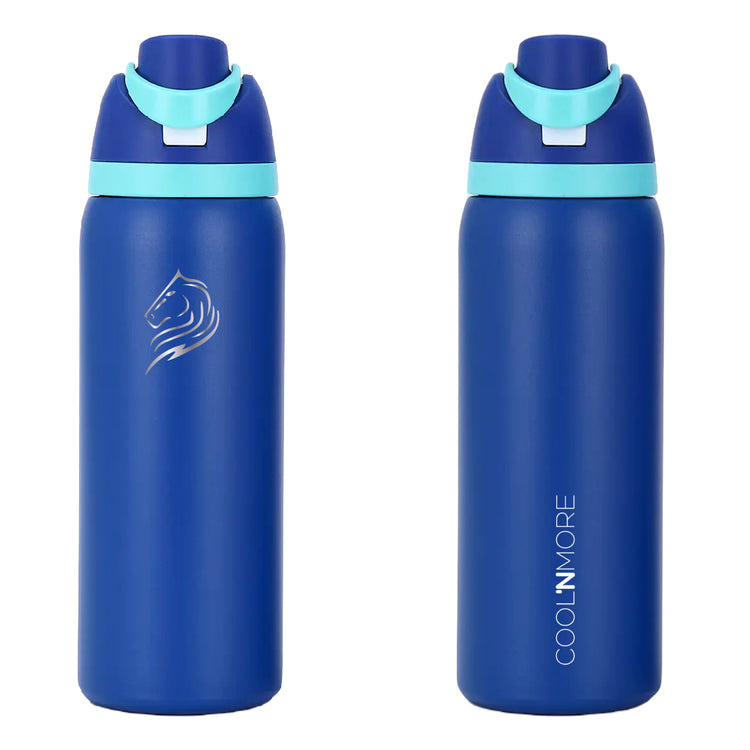 Coolnmore HydroMax μπουκαλι θερμος νερου ενος λιτρου με 100% στεγανο καπακι και αναδιπλουμενο καλαμακι, κρυφη λαβη μεταφορας, χρωμα pacific blue

