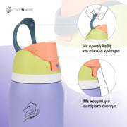 Το Coolnmore HydroMax παγούρι θερμος lilac 500ml είναι ένα πολυλειτουργικό, πρακτικό και στυλατο σε minimal σχεδιασμο μπουκάλι θερμός νερου μισου λιτρου ιδανικο για το γραφειο, το σχολειο, το γυμναστηριο