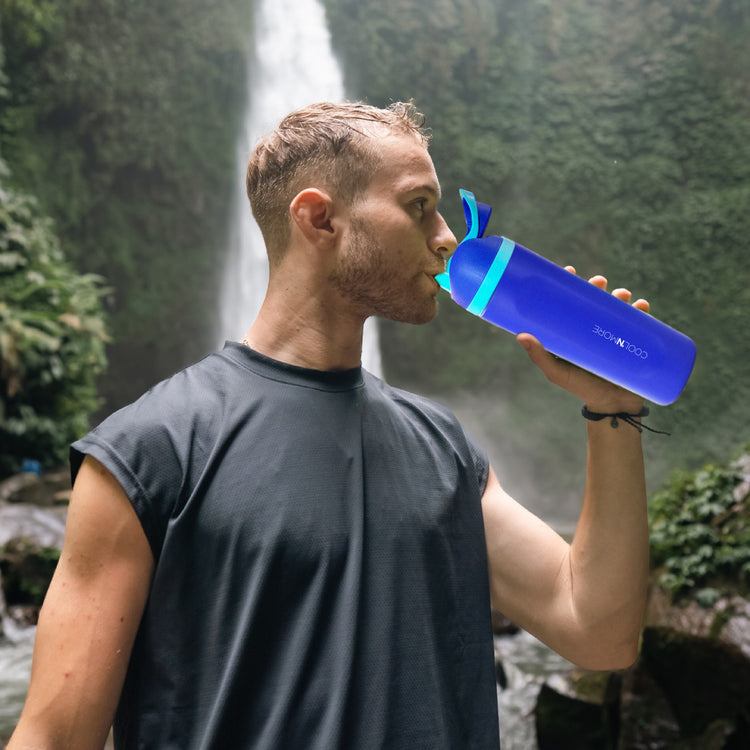 Coolnmore HydroMax παγούρι θερμος  με  καλαμακι, 500ml  και με 2 σε 1 100%  στεγανο καπακι , ανοξειδωτο μπουκαλι θερμος, χρωμα μπλε, για ενηλικες