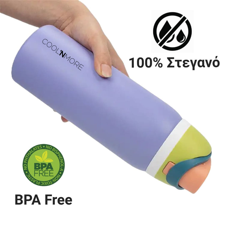 Coolnmore HydroMax παγούρι θερμος  με  καλαμακι, 500ml  και με 2 σε  1 , 100% στεγανο καπακι , ανοξειδωτο μπουκαλι θερμος, χρωμα lilac
