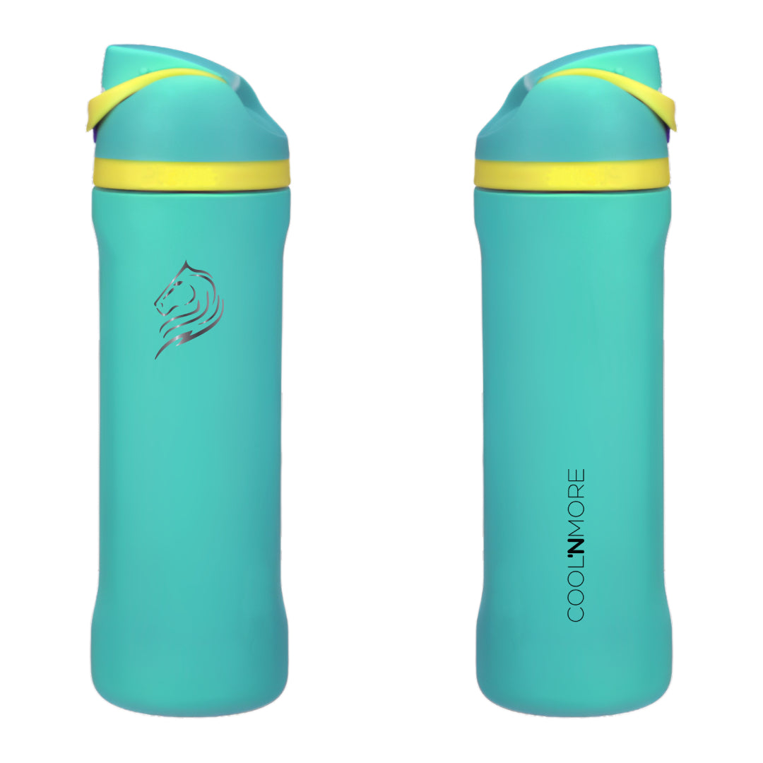 Coolnmore HydroMax ανοξειδωτο παγούρι θερμος με καλαμακι 500ml και 2 σε  1 τροπους για να πινεις 100% στεγανο καπακι χρωμα teal