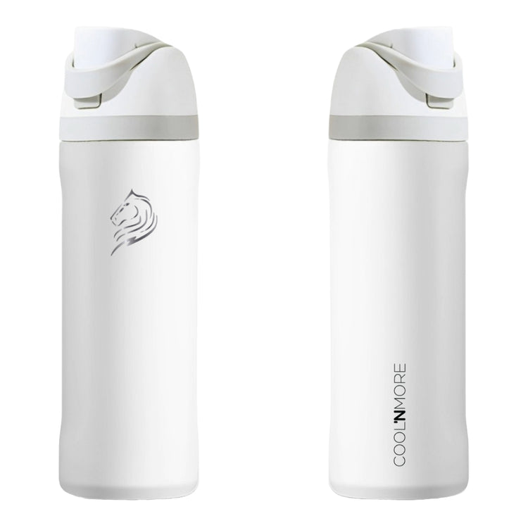Coolnmore HydroMax μπουκαλι θερμος νερου μισου λιτρου με 100% στεγανο καπακι και αναδιπλουμενο καλαμακι, κρυφη λαβη μεταφορας, χρωμα snow