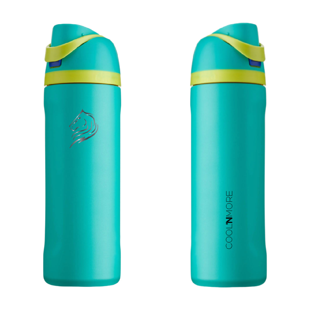 Coolnmore HydroMax μπουκαλι θερμος νερου μισου λιτρου με 100% στεγανο καπακι και αναδιπλουμενο καλαμακι, χρωμα teal