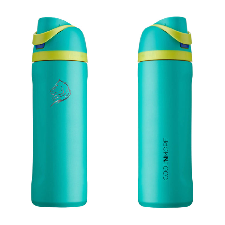 Coolnmore HydroMax μπουκαλι θερμος νερου μισου λιτρου με 100% στεγανο καπακι και αναδιπλουμενο καλαμακι, χρωμα teal