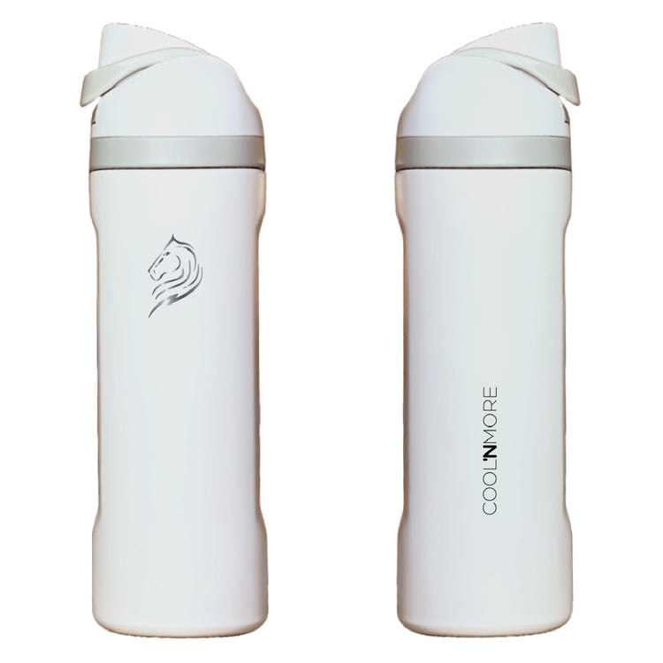 Coolnmore HydroMax ανοξειδωτο παγούρι θερμος με καλαμακι 750ml και 2 σε  1 τροπους για να πινεις 100% στεγανο καπακι χρωμα snow