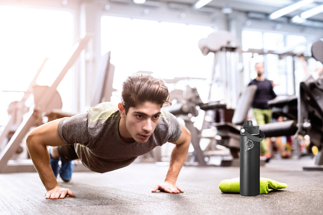 Coolnmore ανοξείδωτο μπουκάλι θερμός 500ml με 3 καπάκια Jet Black. Ανοξείδωτο μπουκάλι νερού με καλαμάκι, στεγανό 100%