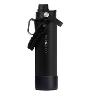 coolnmore jet black 750ml παγουρι θερμος ανοξειδωτο με sports καπακι paracord λαβη και βαση σιλικονης, χωρις BPA