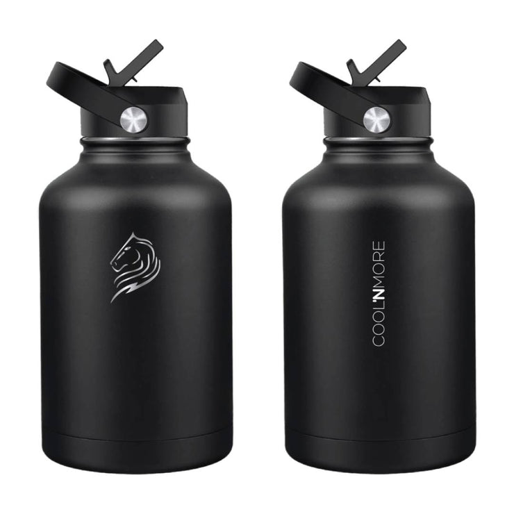 coolnmore Jet Black παγουρι θερμος 1500ml ανοξειδωτο με sports καπακι 1,5 LT μαύρο 