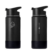 Ανοξείδωτο μπουκάλι θερμός Coolnmore jet black 350ml με flip coffee  καπακι και βάση σιλικονης