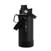 Ανοξείδωτο παγουρι θερμός jet black 350ml με 3 καπάκια, paracord λαβη και βαση σιλικονης