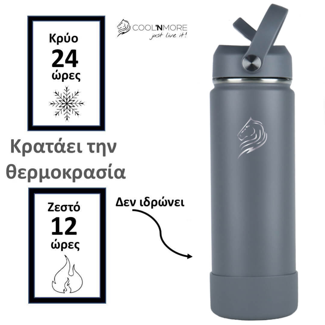Coolnmore Lava Grey ανοξείδωτο παγούρι θερμός 500ml με 7 αξεσουάρ