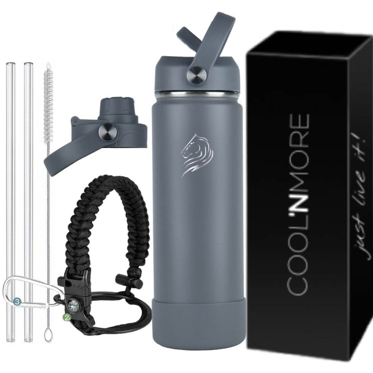 Coolnmore Lava Grey ανοξείδωτο παγούρι θερμός 500ml με 7 αξεσουάρ
