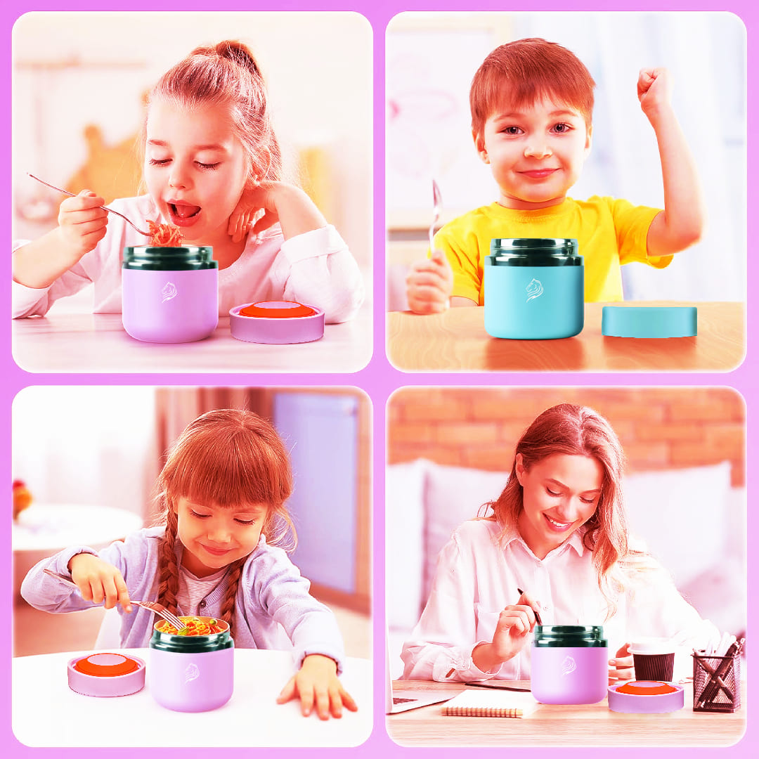 Δοχείο φαγητού θερμός Coolnmore Lavender 350ml: Απολαύστε ολα τα φαγητα σας ζεστά ή κρύα για ώρες με το ανοξείδωτο θερμός φαγητού. Φαγητοδοχείο θερμός διπλού τοιχώματος. Θερμός φαγητού για το σχολείο, την εκδρομή. Θερμός φαγητού για μωρά