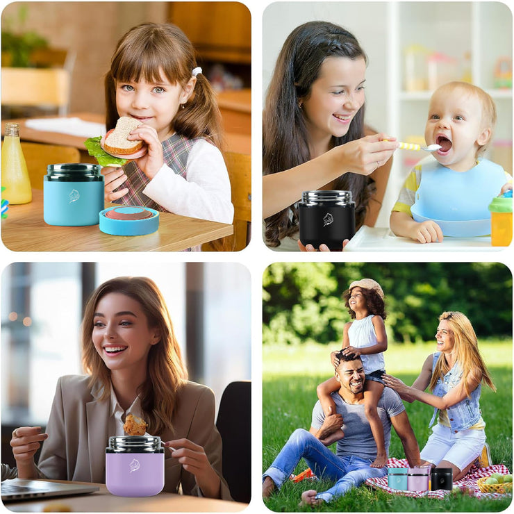 Coolnmore Θερμός φαγητού lavender 800mlγια το σχολείο, την εκδρομή. Θερμός φαγητού για μωρά