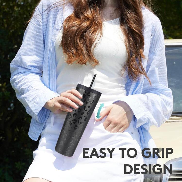 coolnmore black leopard classic tumbler θερμος ποτηρι 750ml τελειο για ενυδατωση on the go