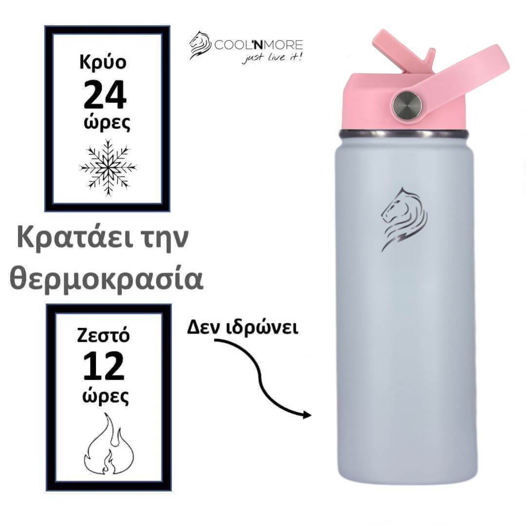 Coolnmore Lush 350ml - Παιδικό Παγούρι Θερμός - Μπουκάλι Θερμός Νερού και Καφέ με 7 Αξεσουάρ
