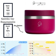 Θερμός Φαγητού Coolnmore Maroon 350ml - Φαγητοδοχείο για το σχολείο και την δουλειά