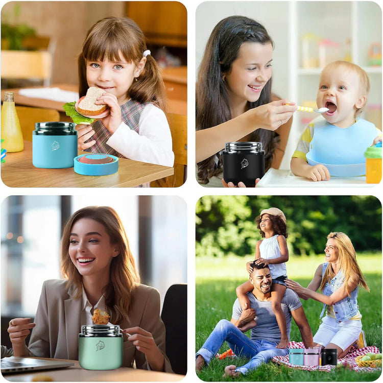 Coolnmore Θερμός φαγητού mint 600mlγια το σχολείο, την εκδρομή. Θερμός φαγητού για μωρά