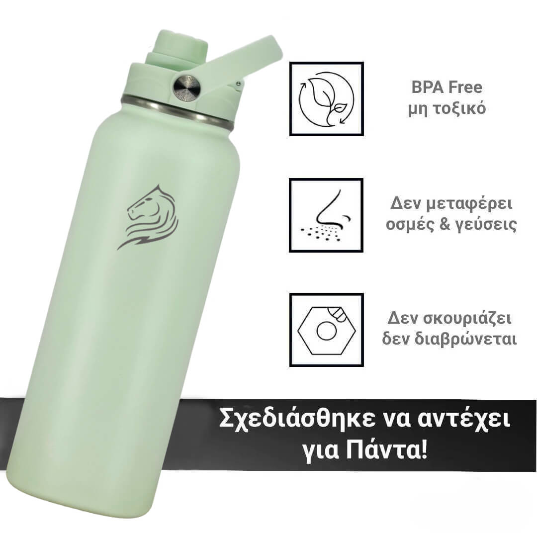 Coolnmore θερμος νερου 1 λιτρου με καλαμακι. Ανοξειδωτο θερμος 1 λιτρο BPA Free